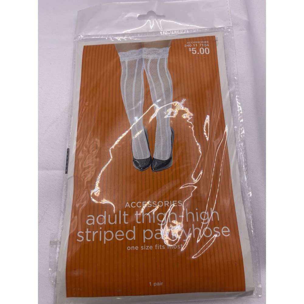 Thigh High  Adult Pantyhose White‎ Lace